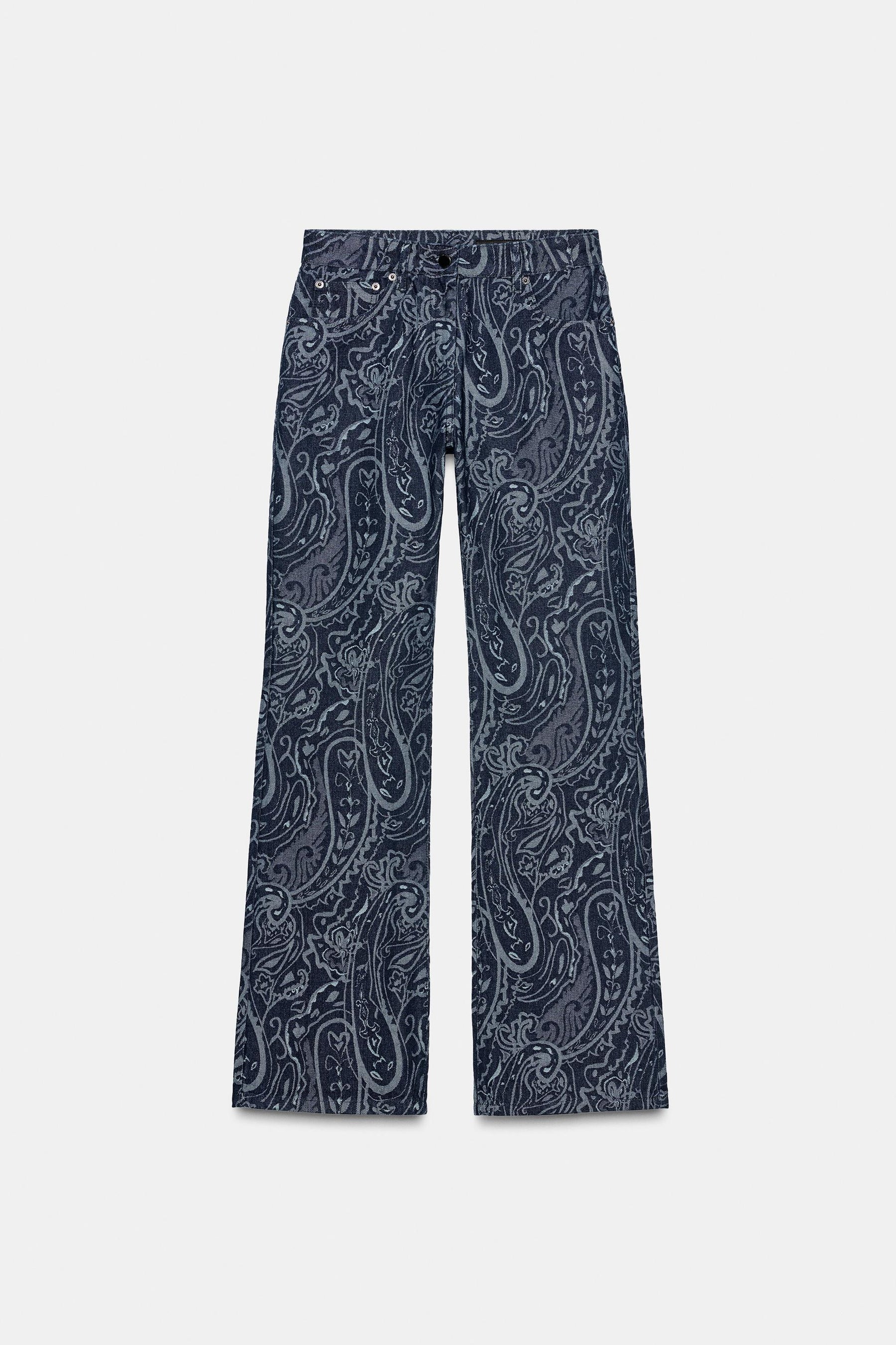 Jacquard Denim Trousers
