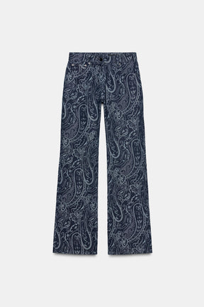 Jacquard Denim Trousers