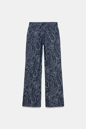 Jacquard Denim Trousers