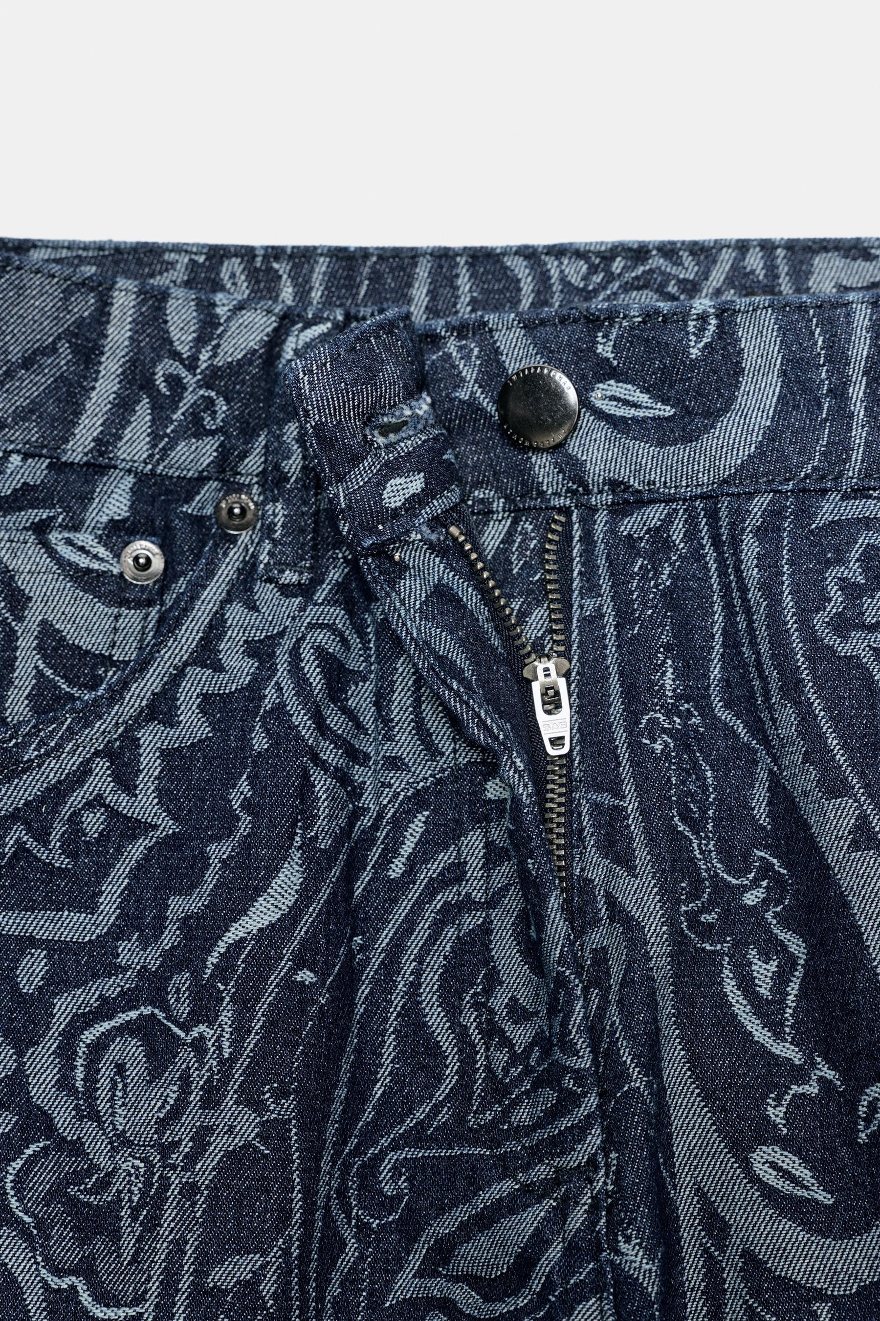 Jacquard Denim Trousers