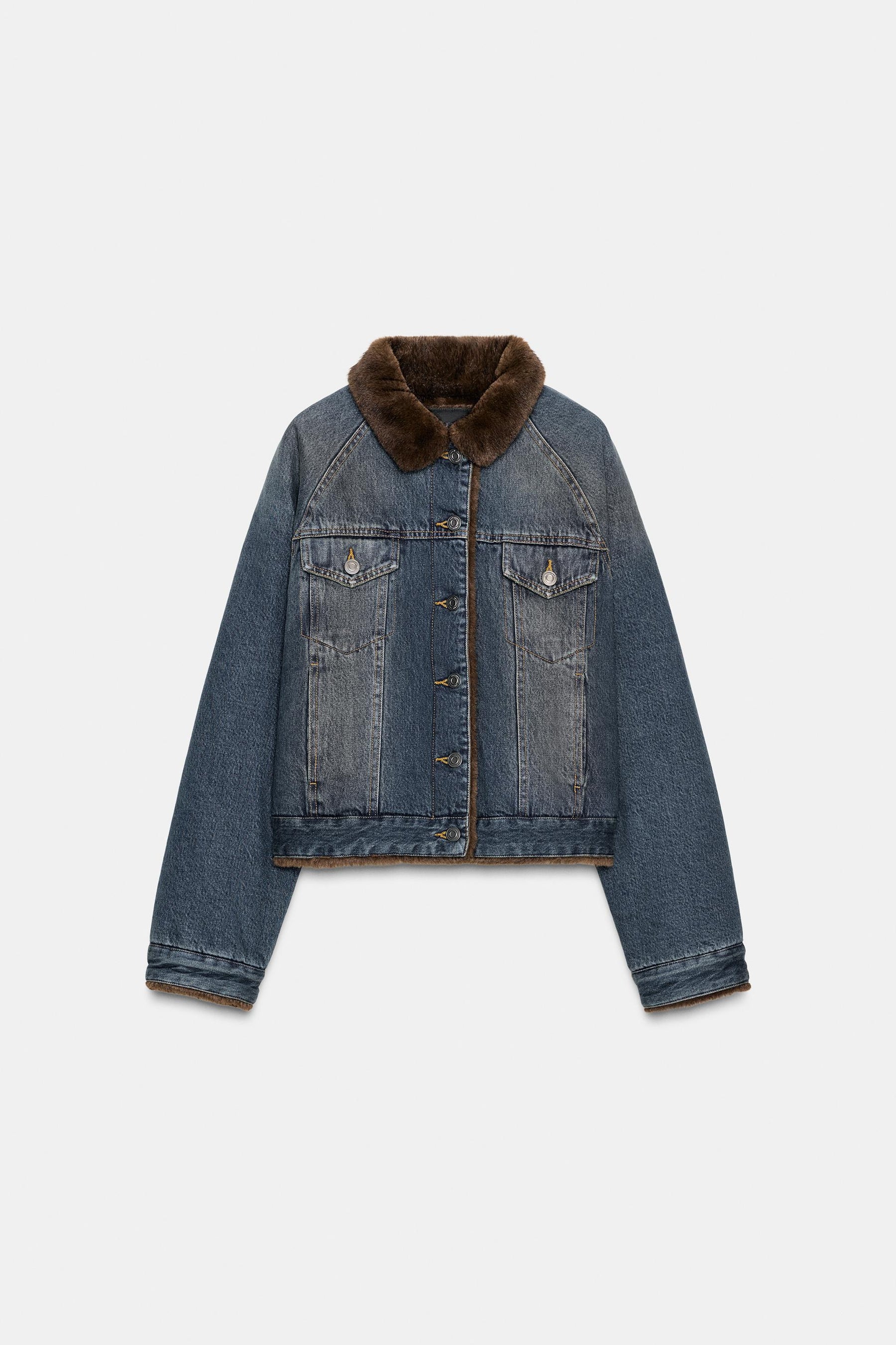 Denim Jacket with Faux