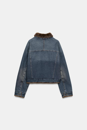 Denim Jacket with Faux