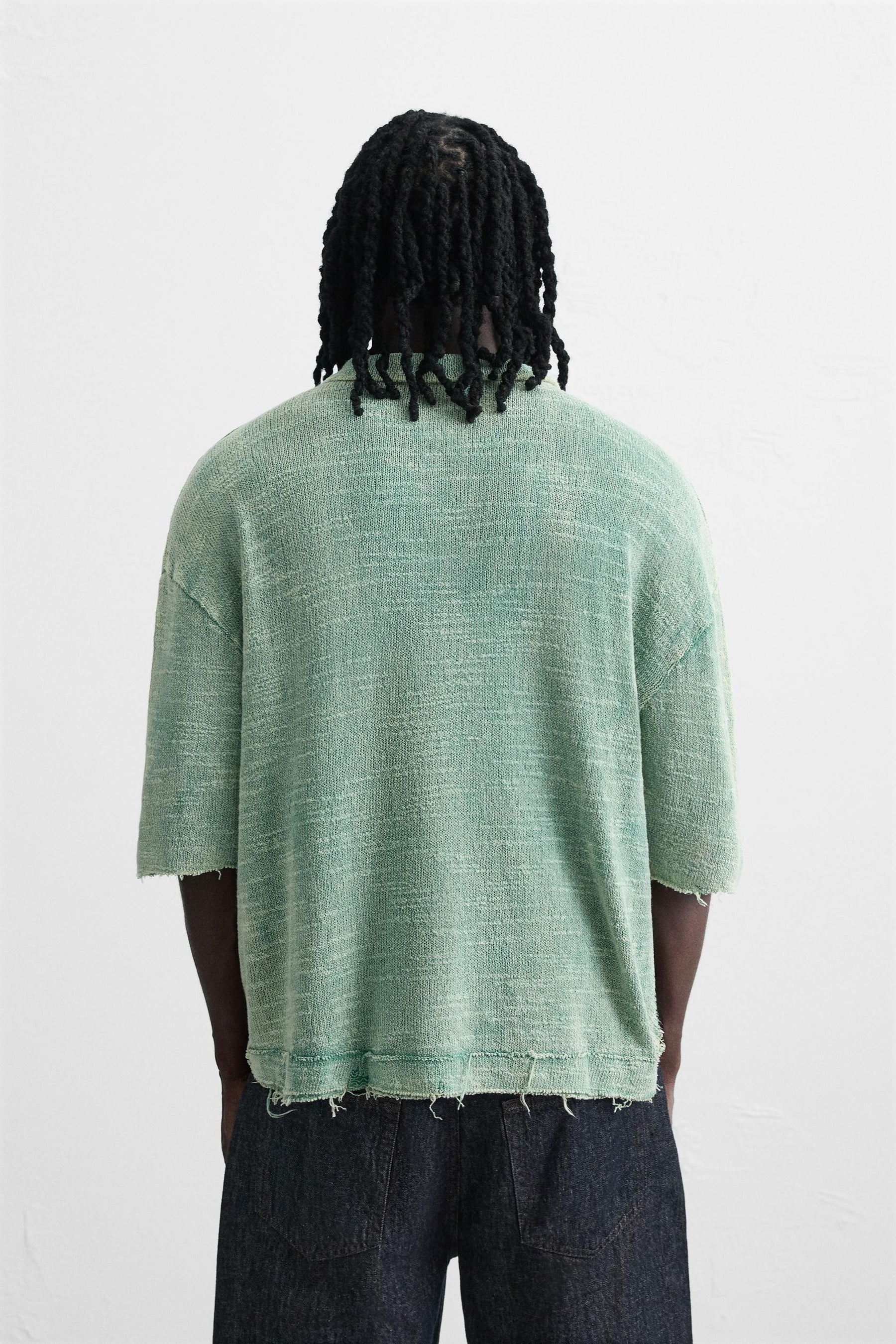 WASHED KNIT POLO SHIRT - Image 3