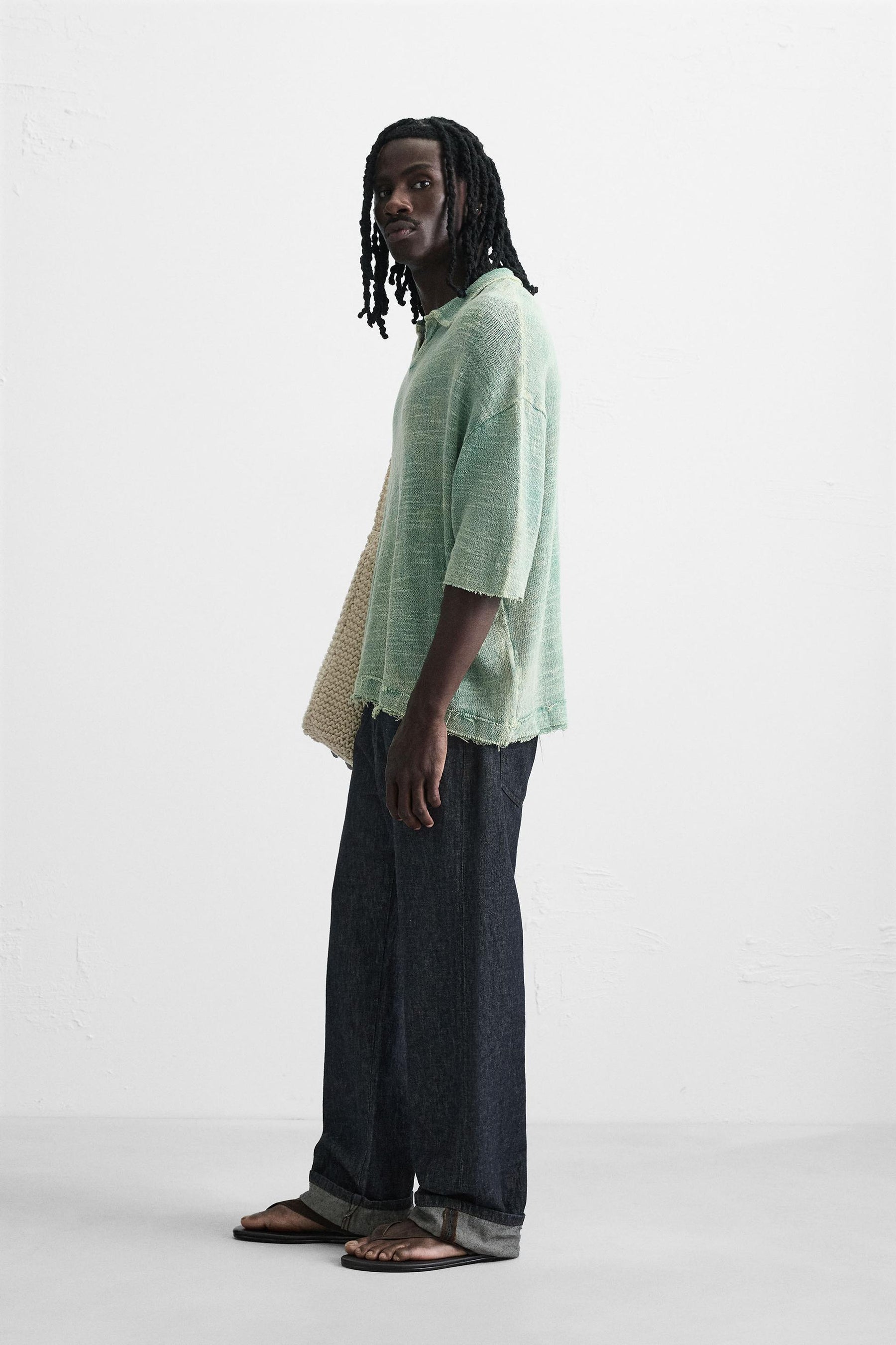 WASHED KNIT POLO SHIRT - Image 4