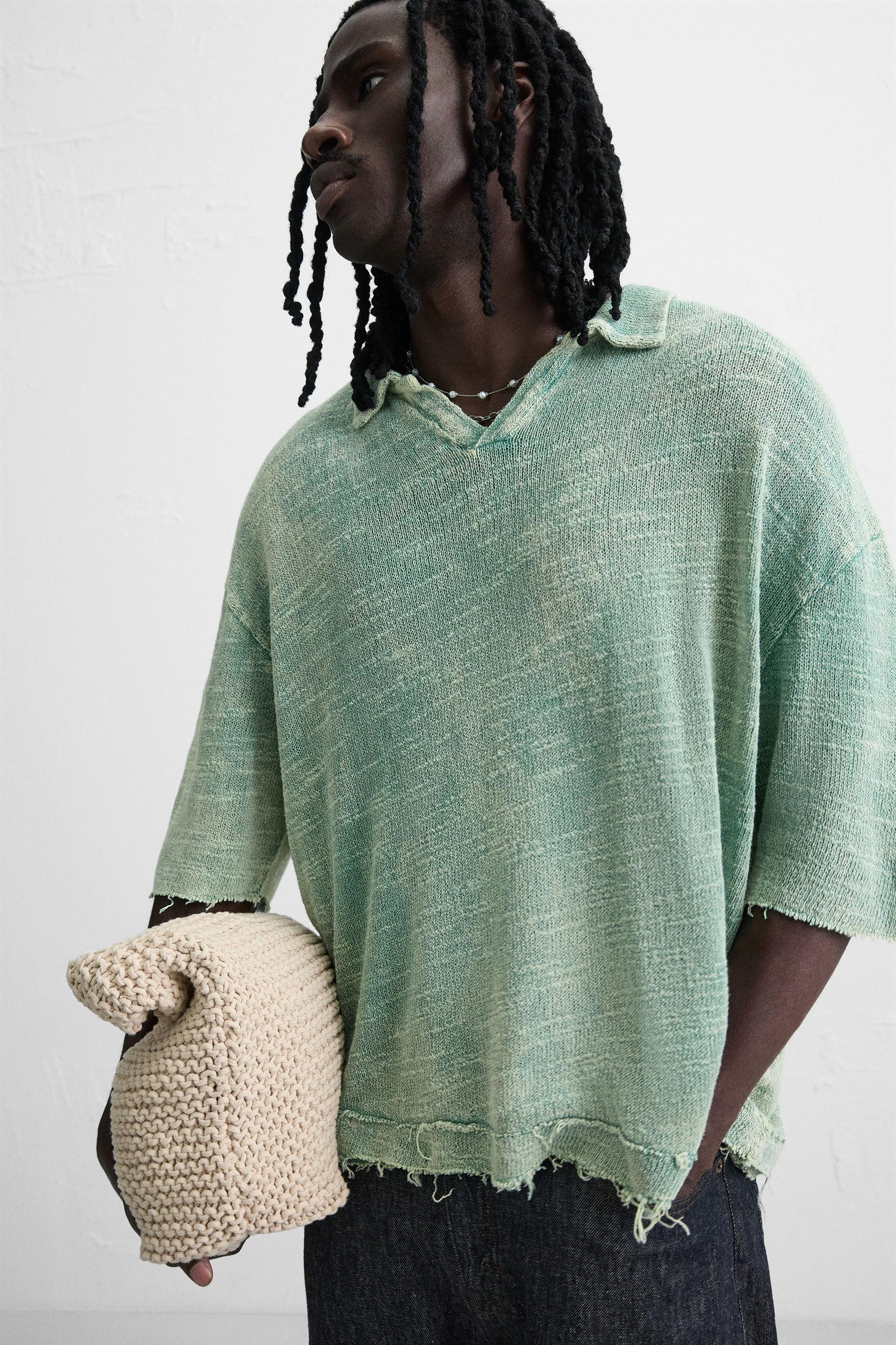 WASHED KNIT POLO SHIRT - Image 5