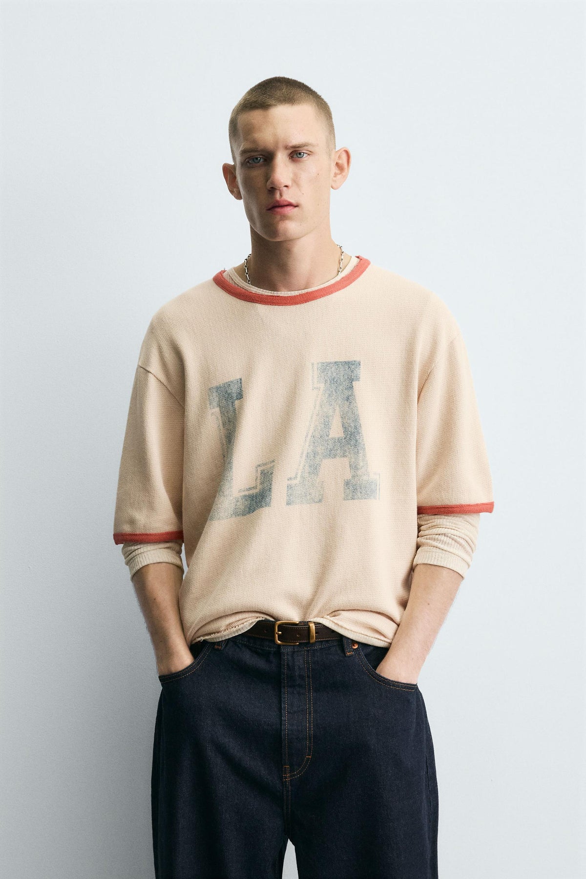 WASHED PRINTED KNIT T-SHIRT - Image 2