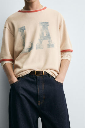 WASHED PRINTED KNIT T-SHIRT - Image 5