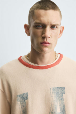 WASHED PRINTED KNIT T-SHIRT - Image 6