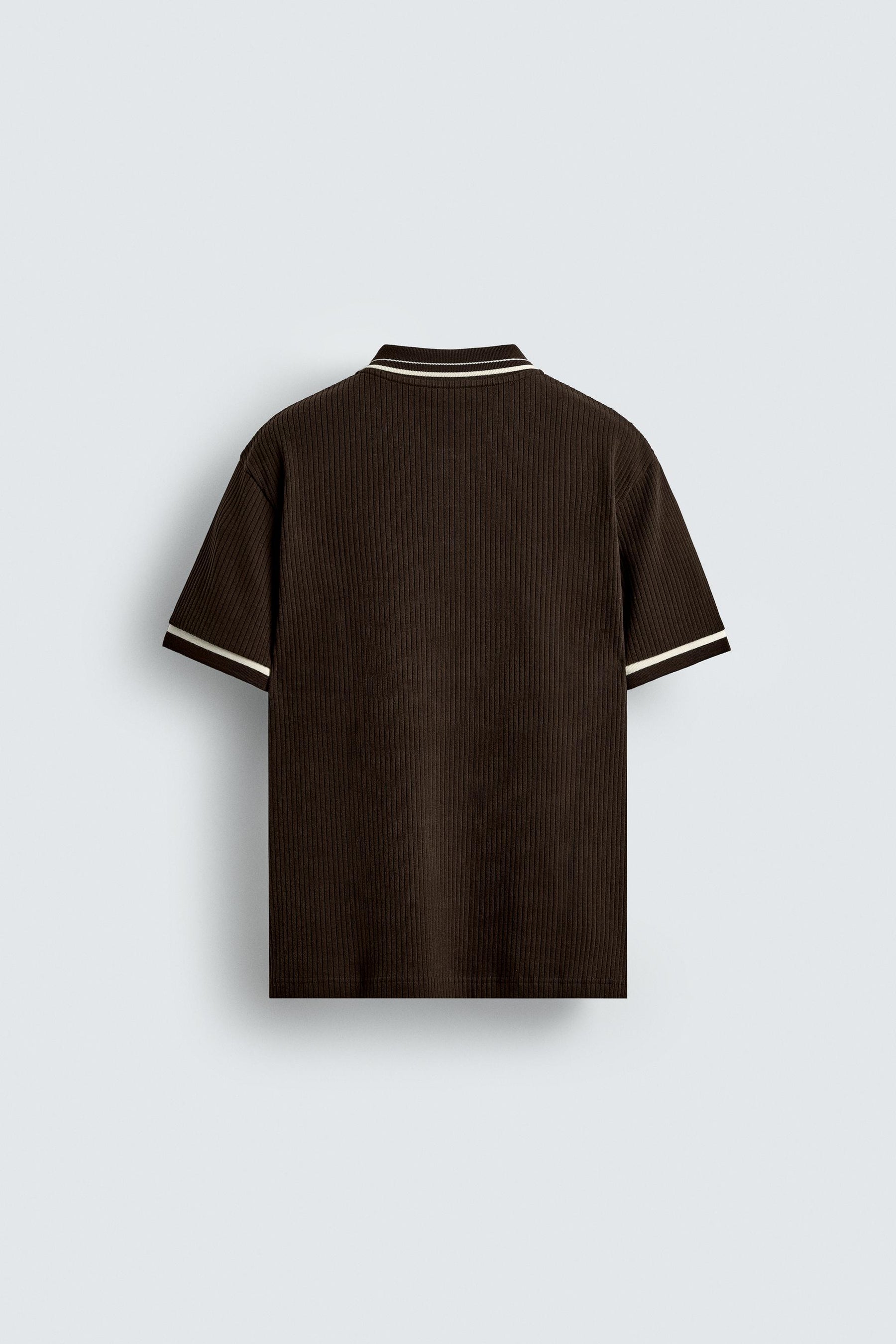 CONTRAST RIBBED POLO SHIRT - Image 7