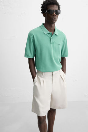 WASHED PIQUÉ POLO SHIRT - Image 5