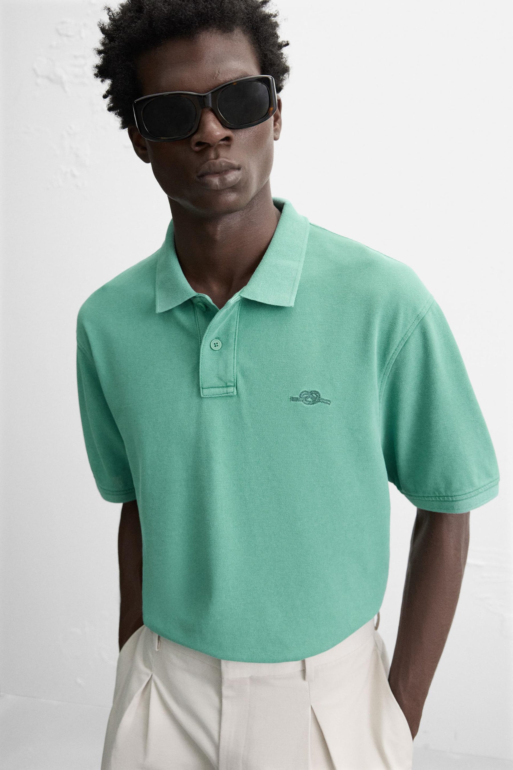 Washed Pique Polo