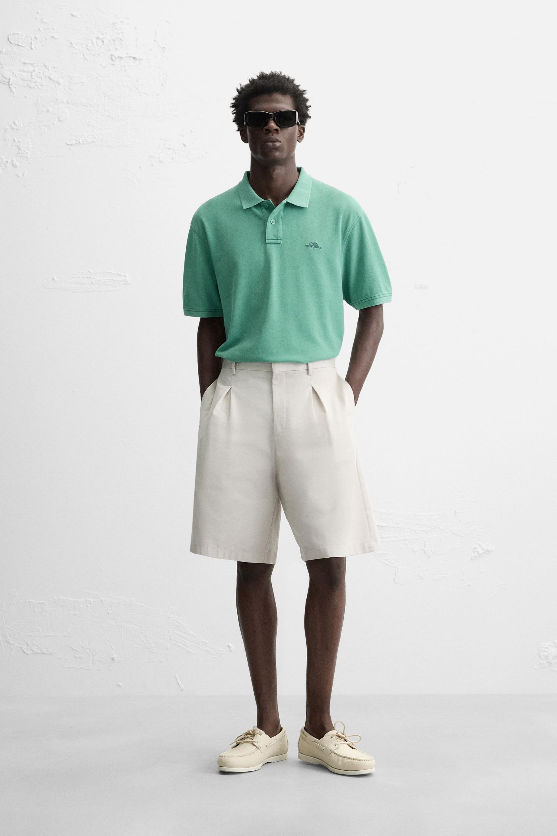 WASHED PIQUÉ POLO SHIRT - Image 1