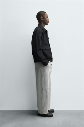 COMFORT STRIPED SEERSUCKER TROUSERS - Image 4