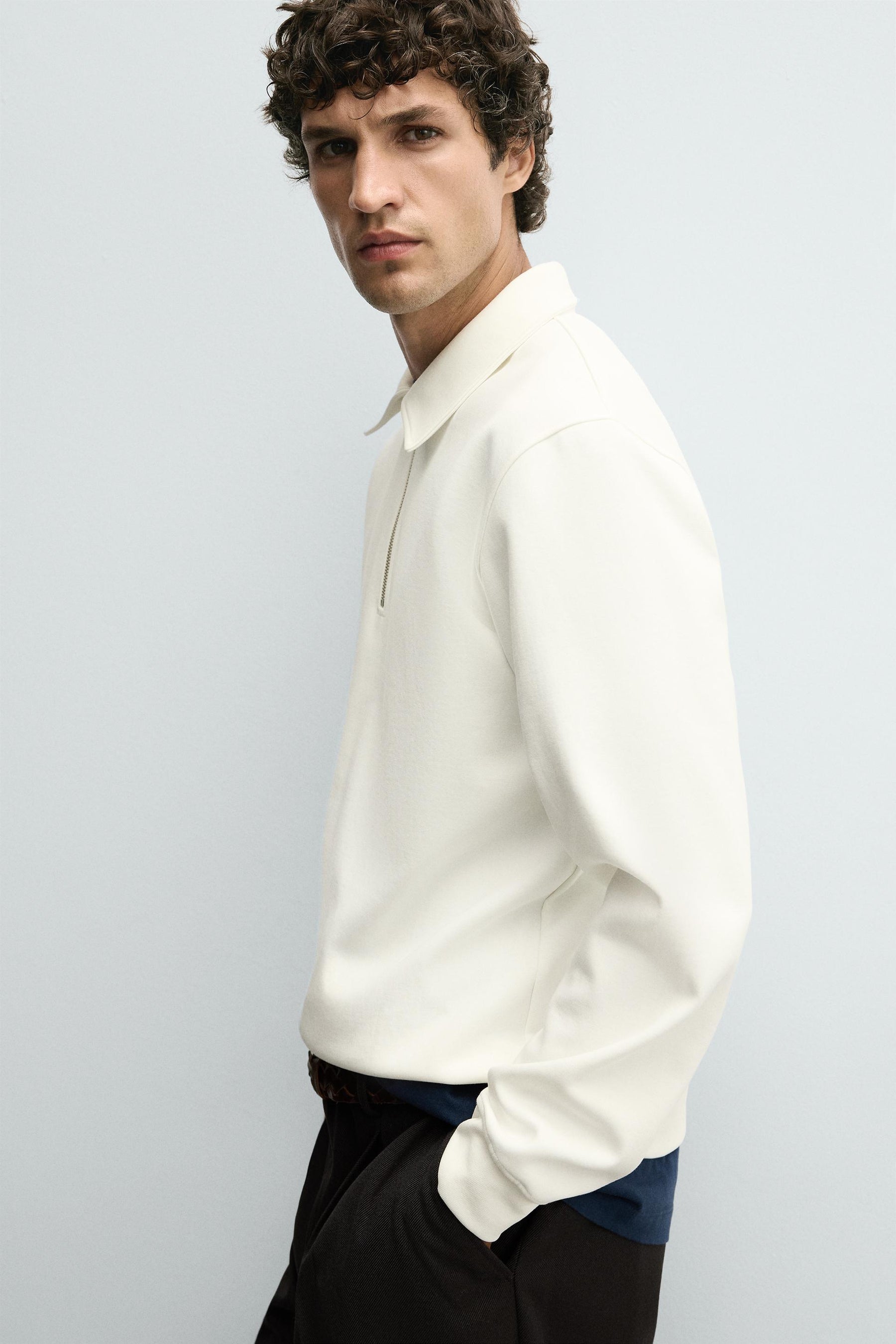 INTERLOCK POLO SWEATSHIRT WITH ZIP - Image 6