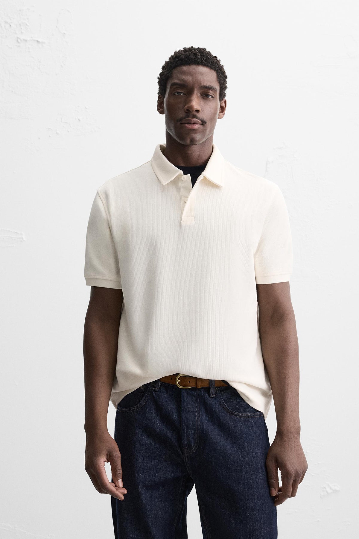 BASIC TEXTURED POLO SHIRT - Image 2
