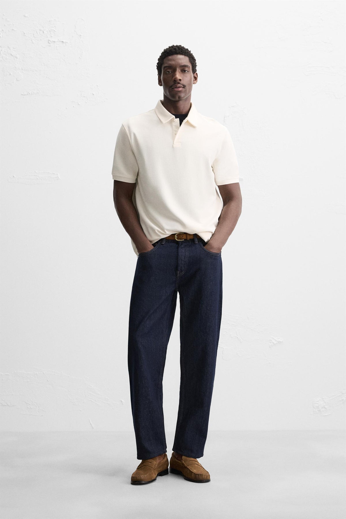 BASIC TEXTURED POLO SHIRT - Image 1