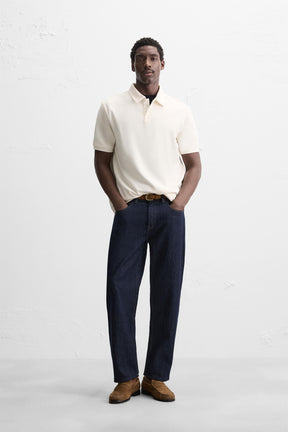 BASIC TEXTURED POLO SHIRT - Image 1