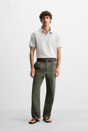 BASIC TEXTURED POLO SHIRT - Image 1
