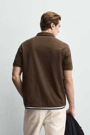 Textured Knit Polo
