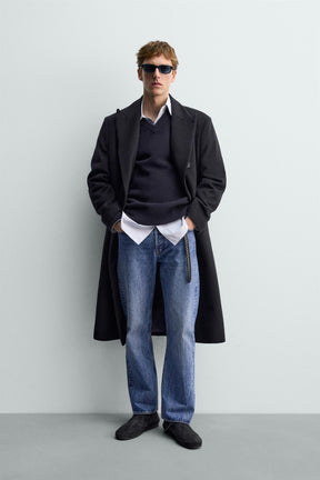 DOUBLE-BREASTED WOOL BLEND COAT AARON LEVINE X - Image 1