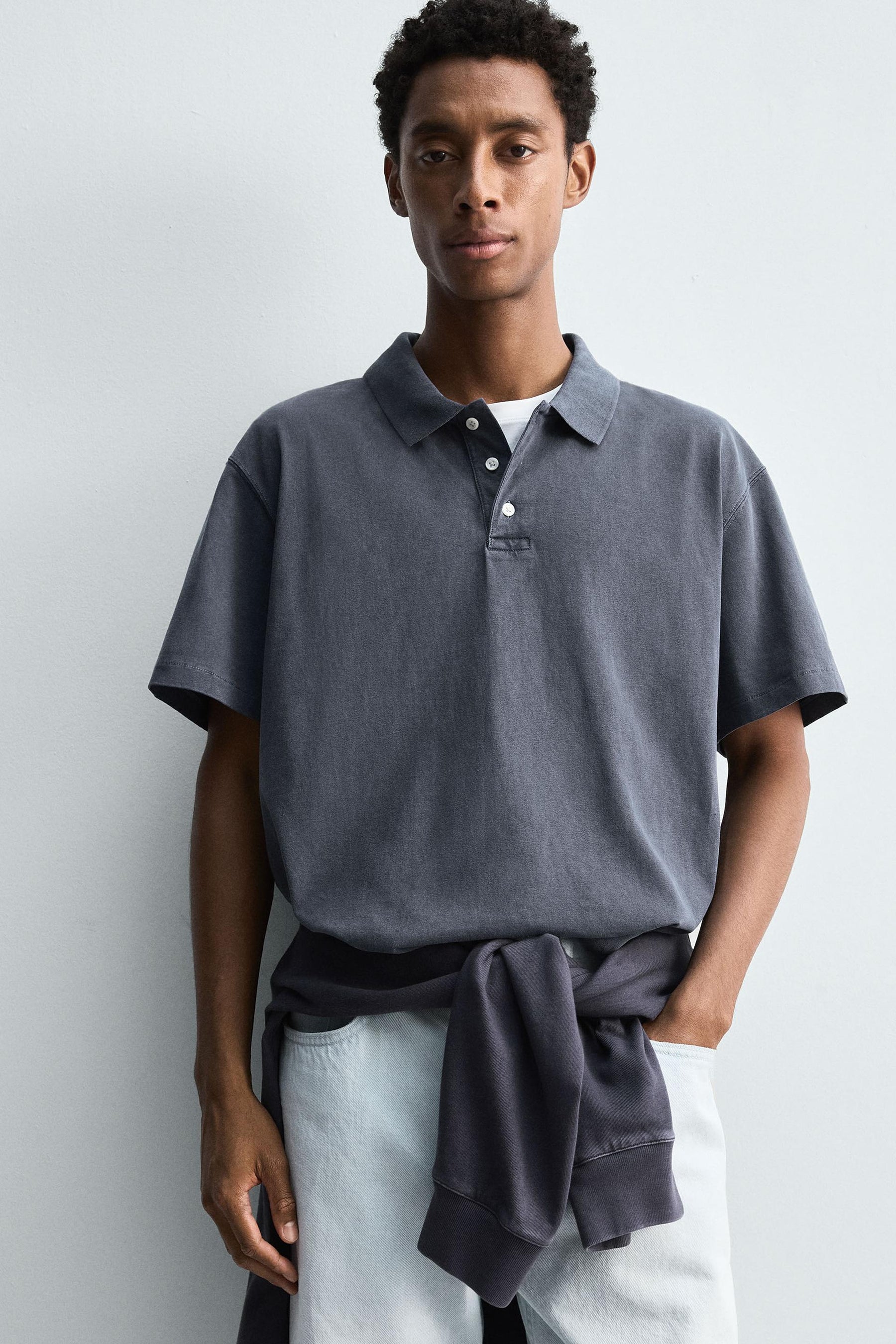 WASHED RELAXED FIT POLO SHIRT - Image 5