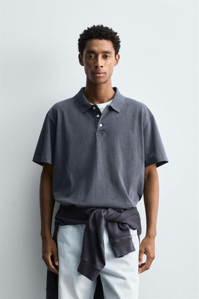 WASHED RELAXED FIT POLO SHIRT - Image 2
