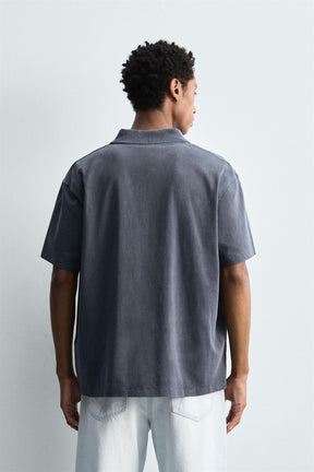 WASHED RELAXED FIT POLO SHIRT - Image 3