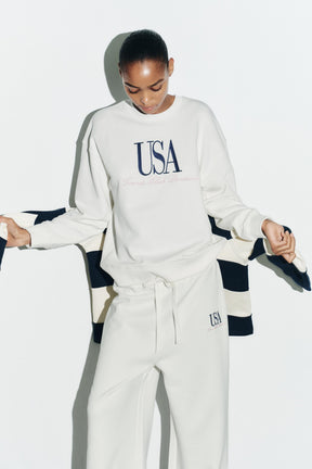 Cotton Slogan Sweatshirt