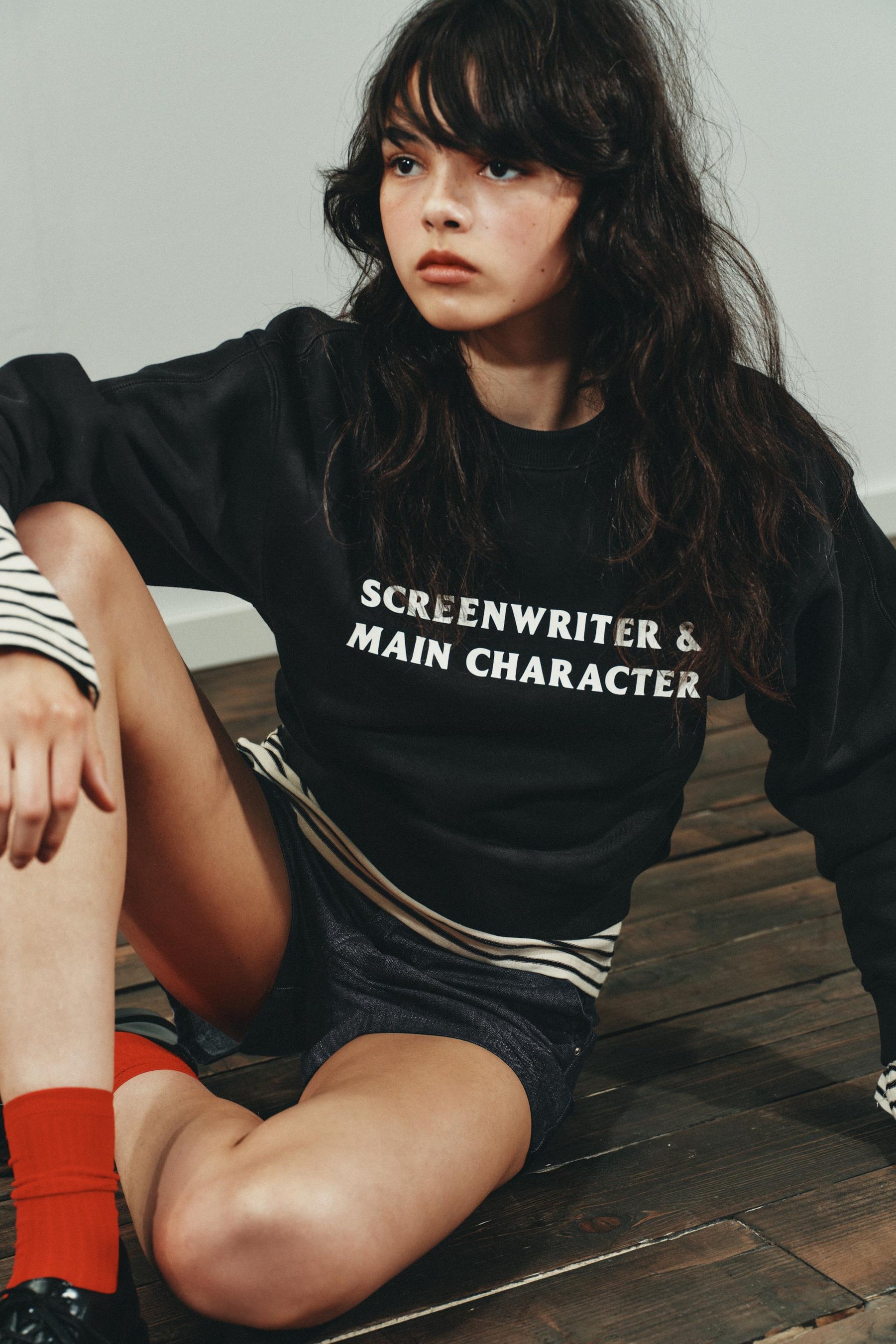Contrast Slogan Sweatshirt