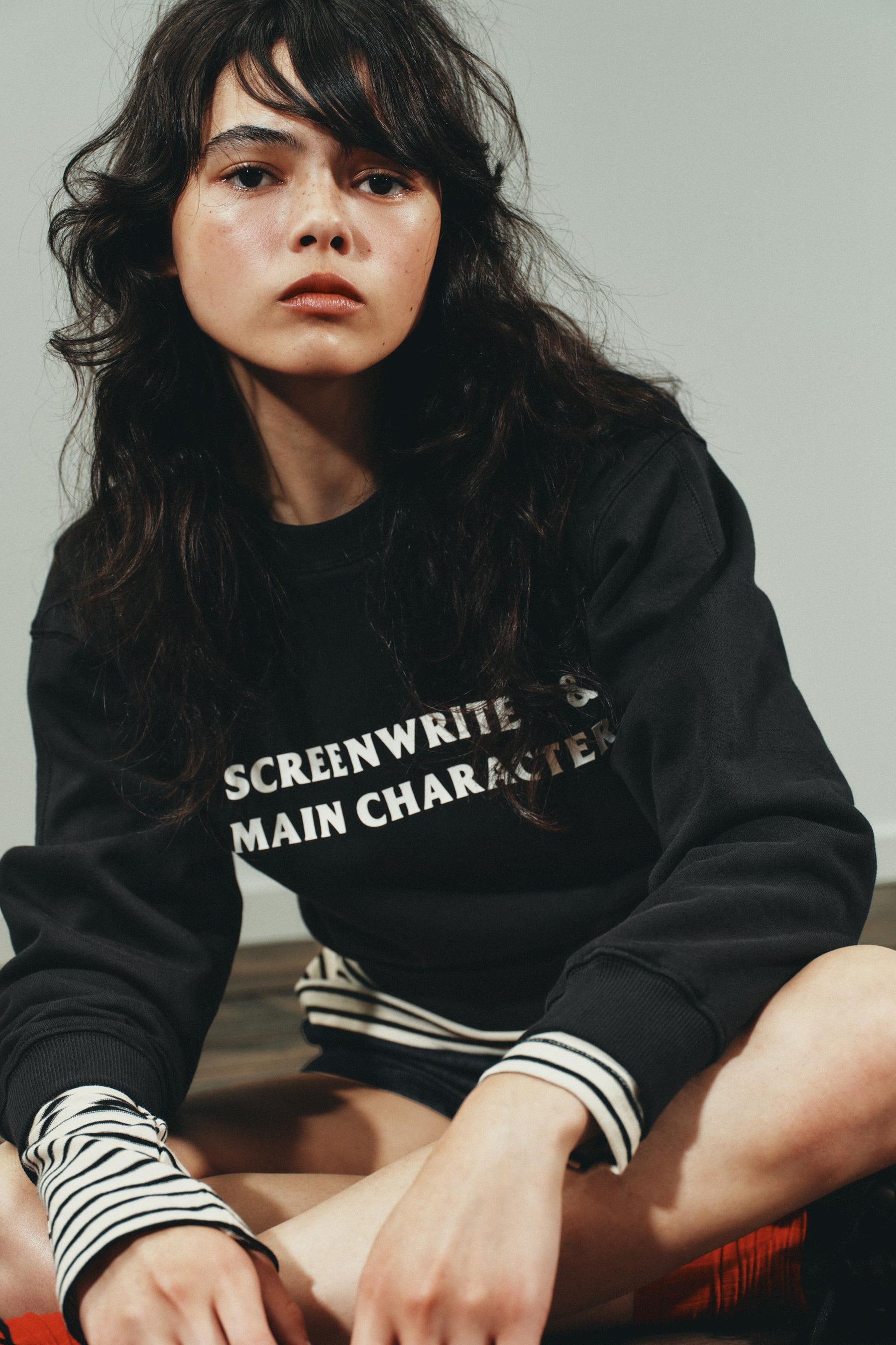 Contrast Slogan Sweatshirt