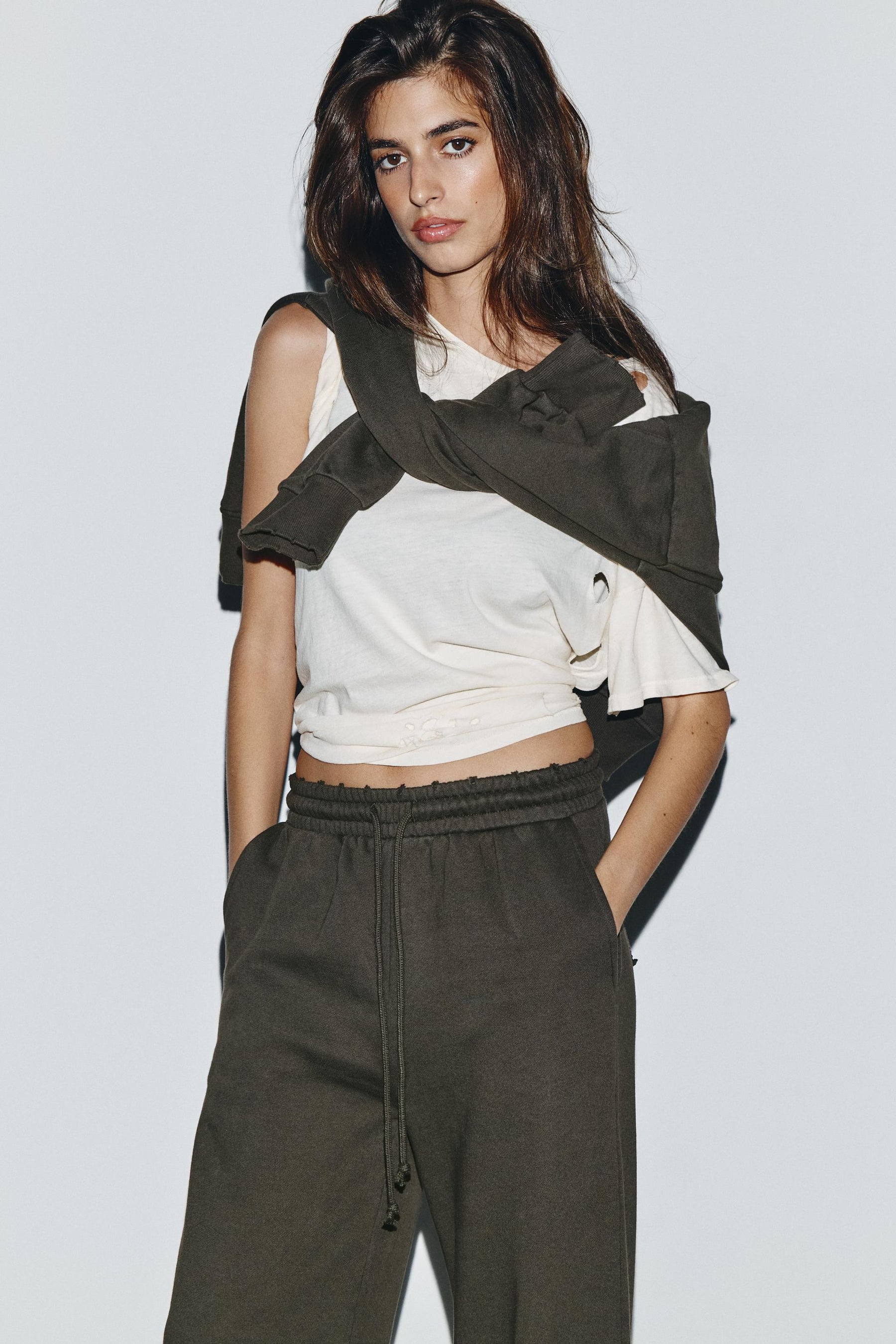 Studded Washed Trousers