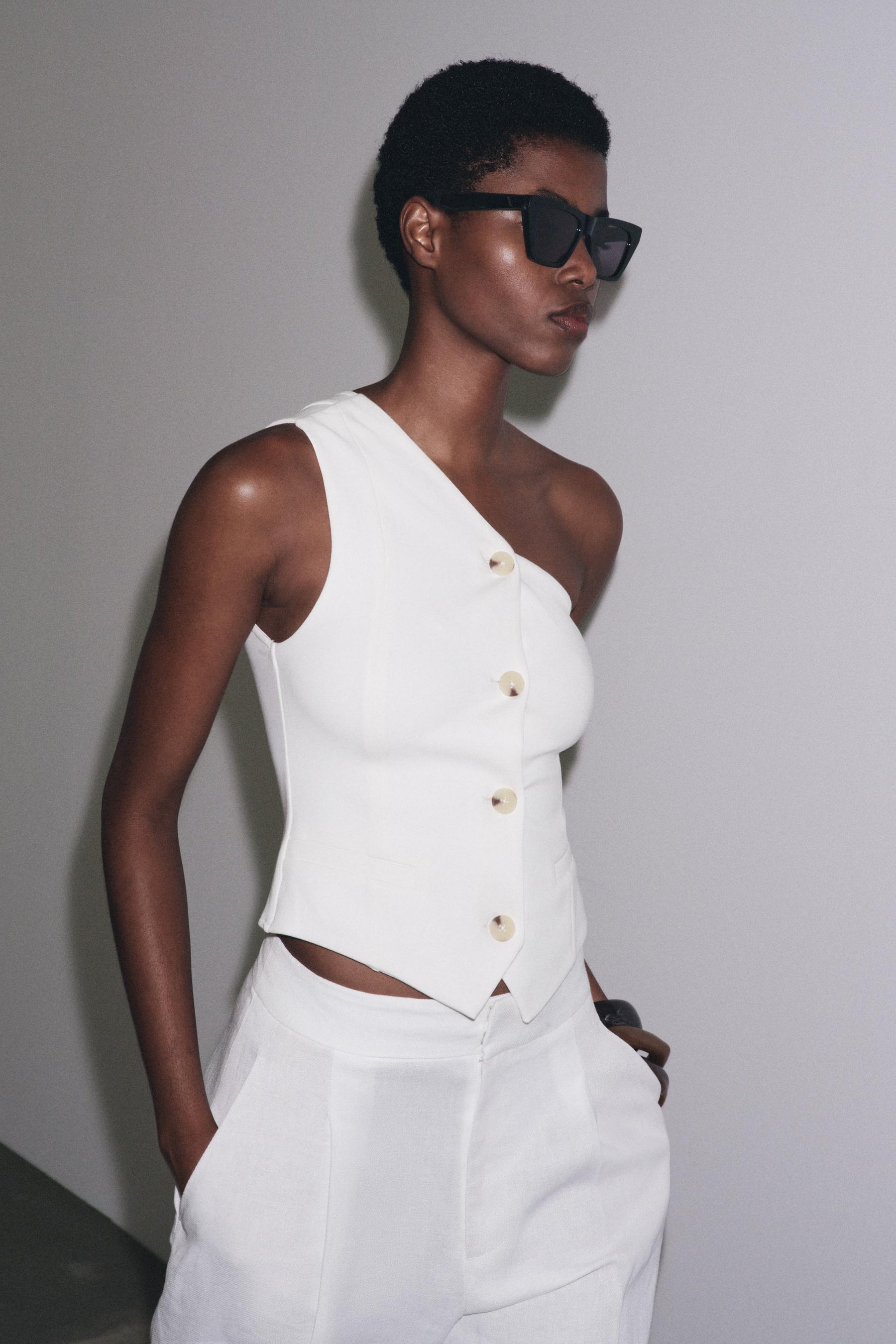 Asymmetric Interlock Waistcoat