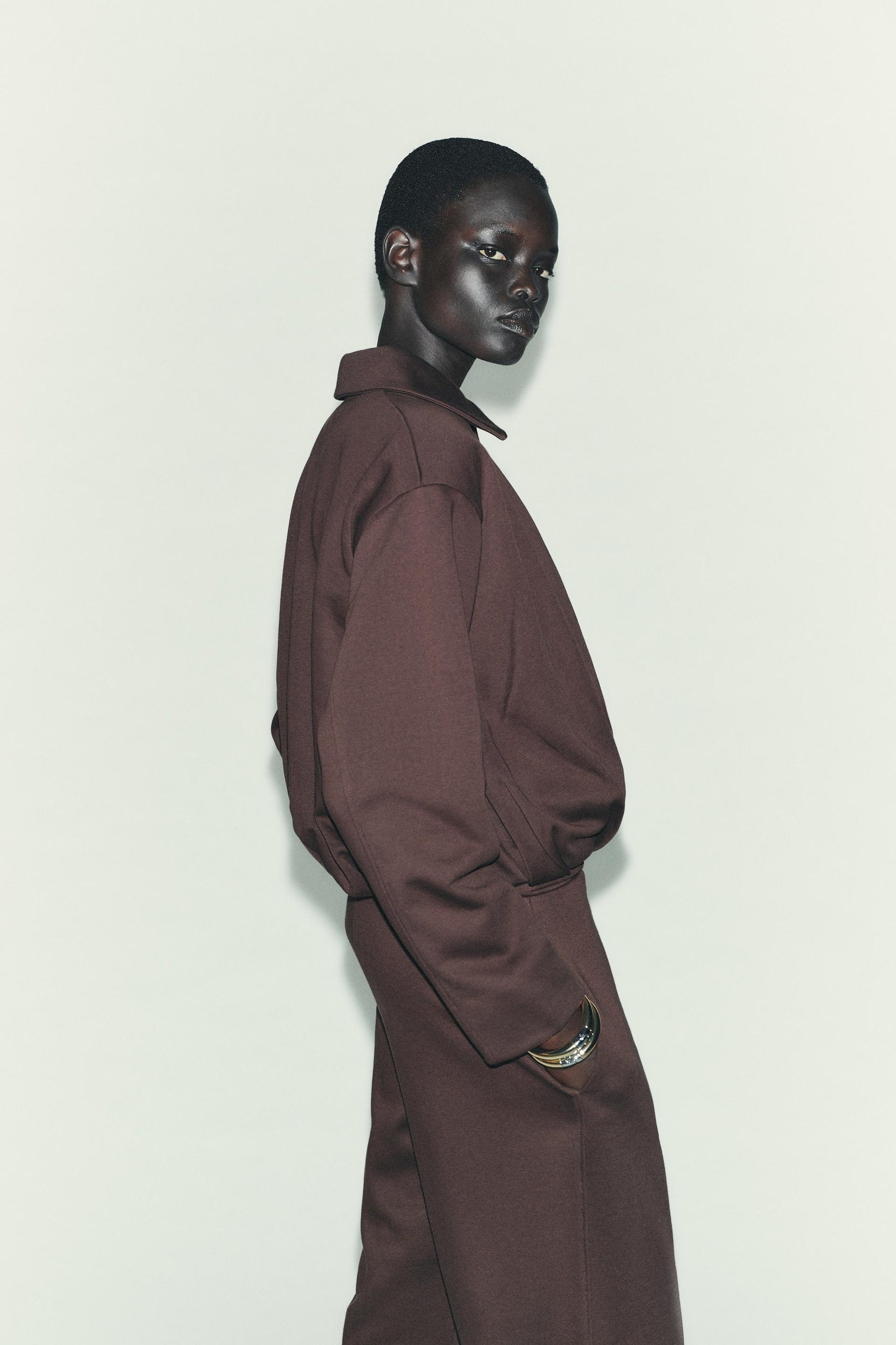 PLEATED FLEECE BOMBER JACKET - Image 4