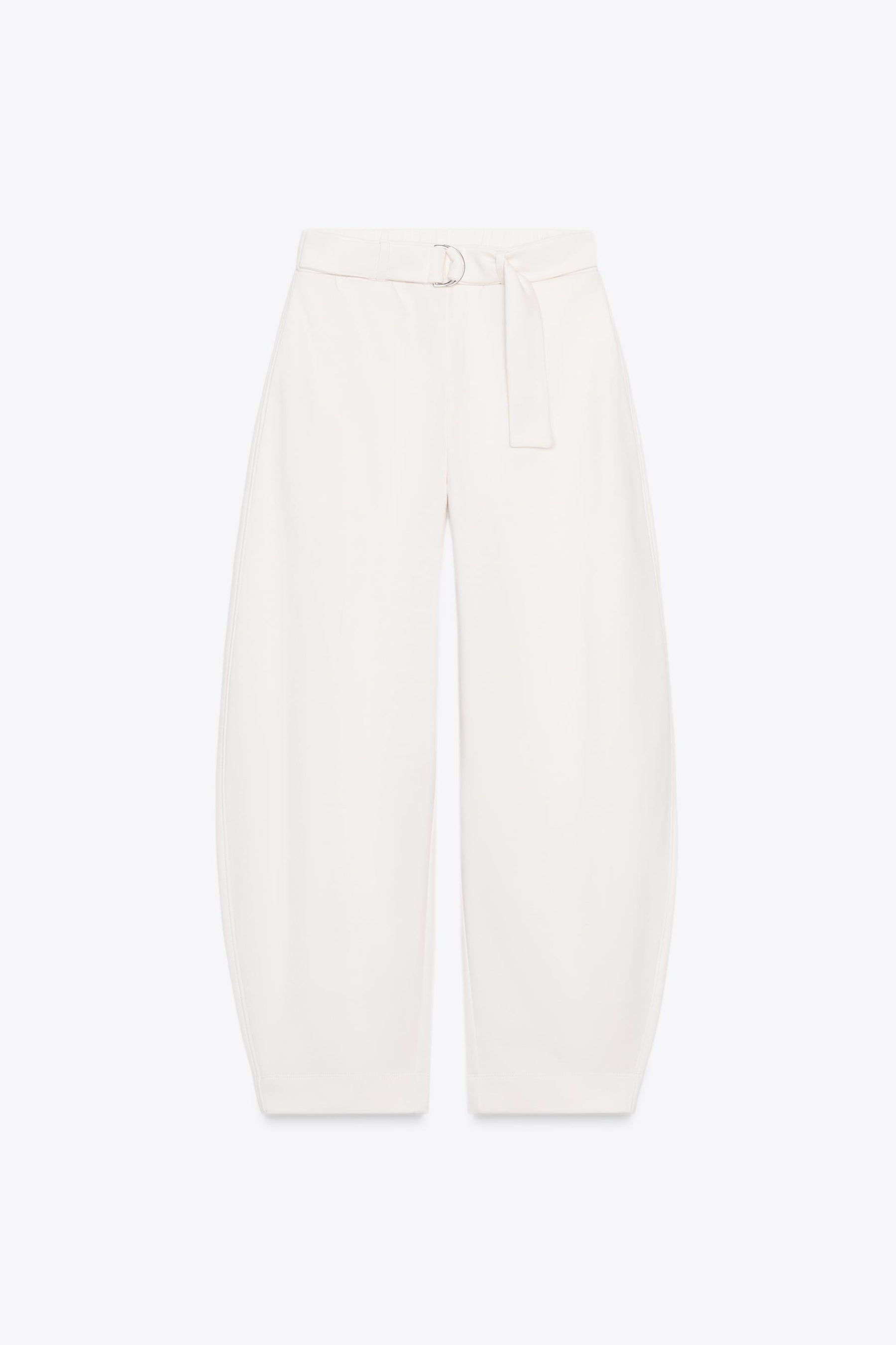 Belted Barrel Leg Trousers