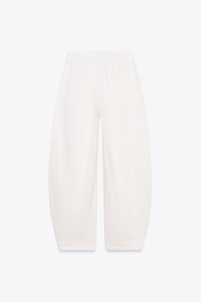 Belted Barrel Leg Trousers