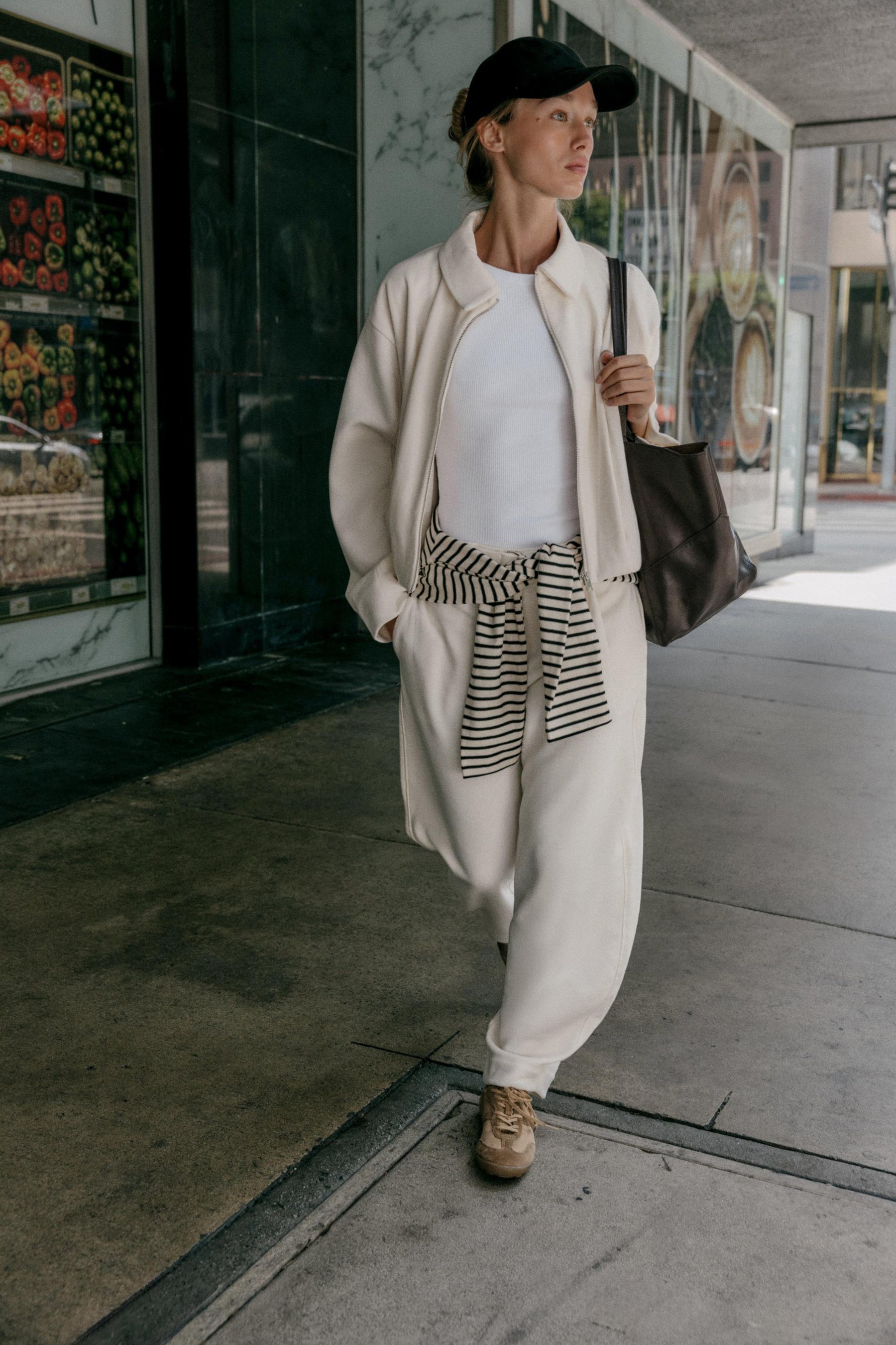 Belted Barrel Leg Trousers