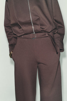 Belted Barrel Trousers