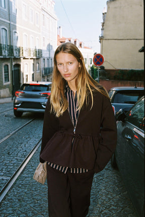 CONTRAST PEPLUM BOMBER JACKET - Image 2