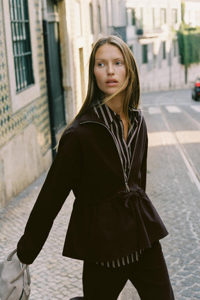 PEPLUM BOMBER JACKET