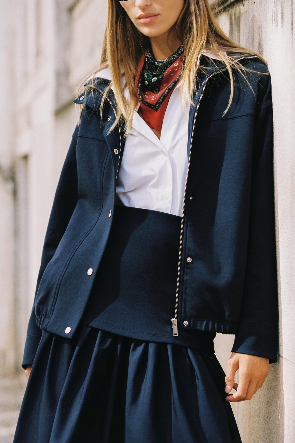 INTERLOCK HIGH-NECK BOMBER JACKET - Image 2