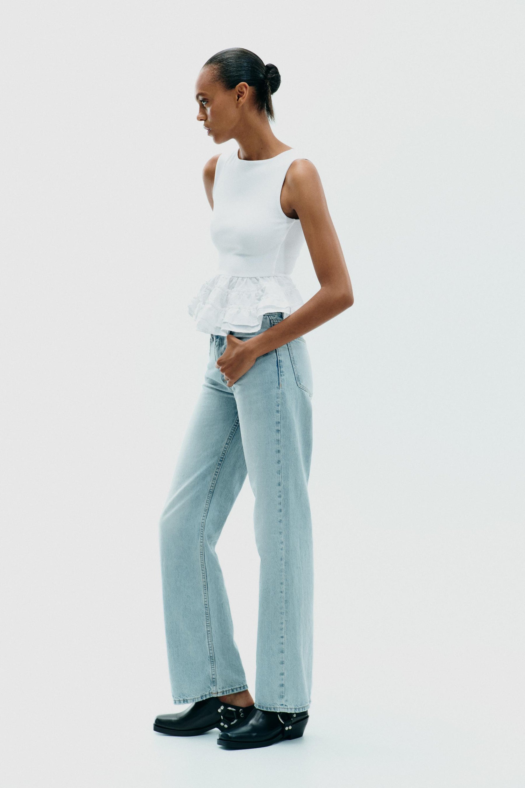 Peplum Top with Straps