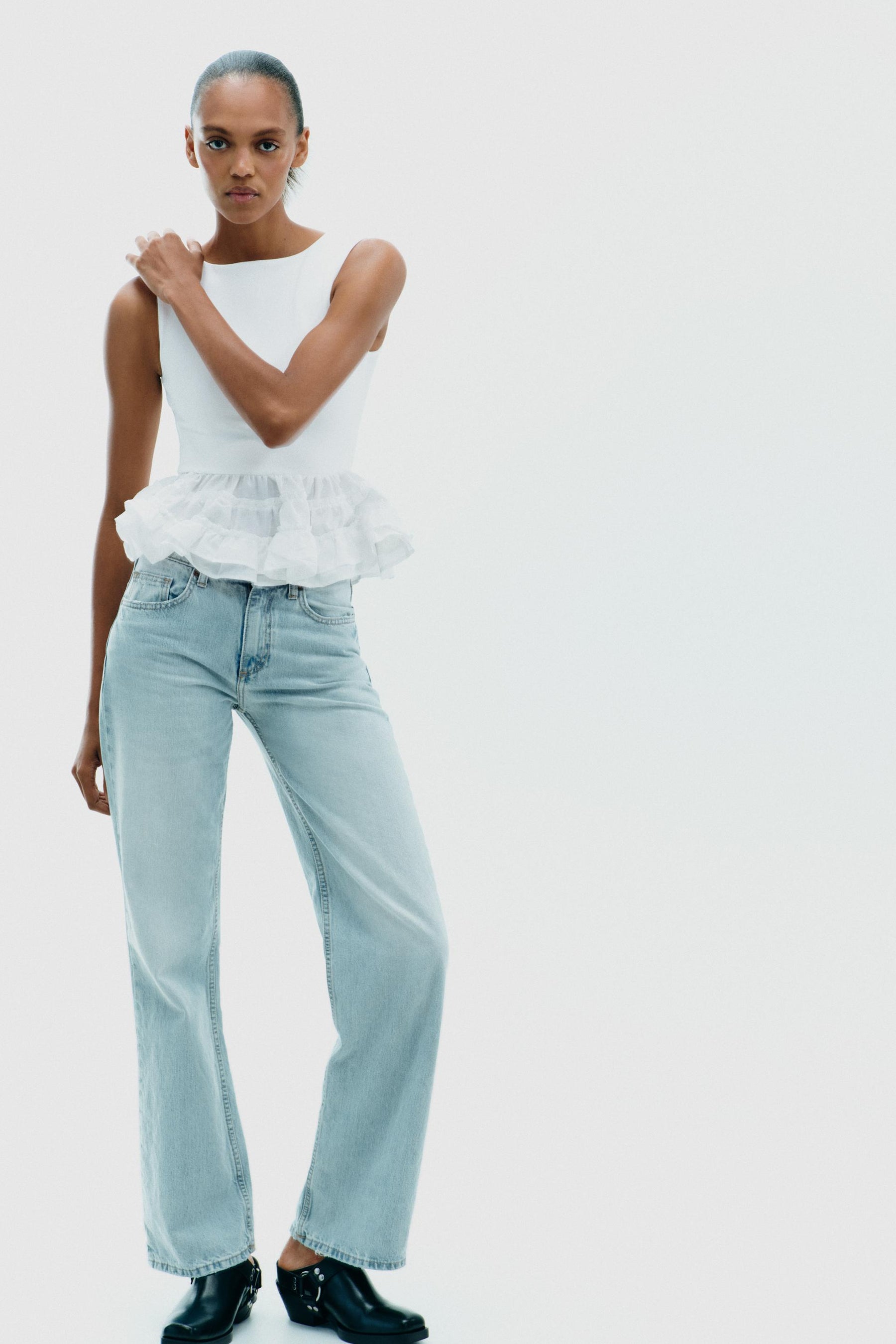 Peplum Top with Straps