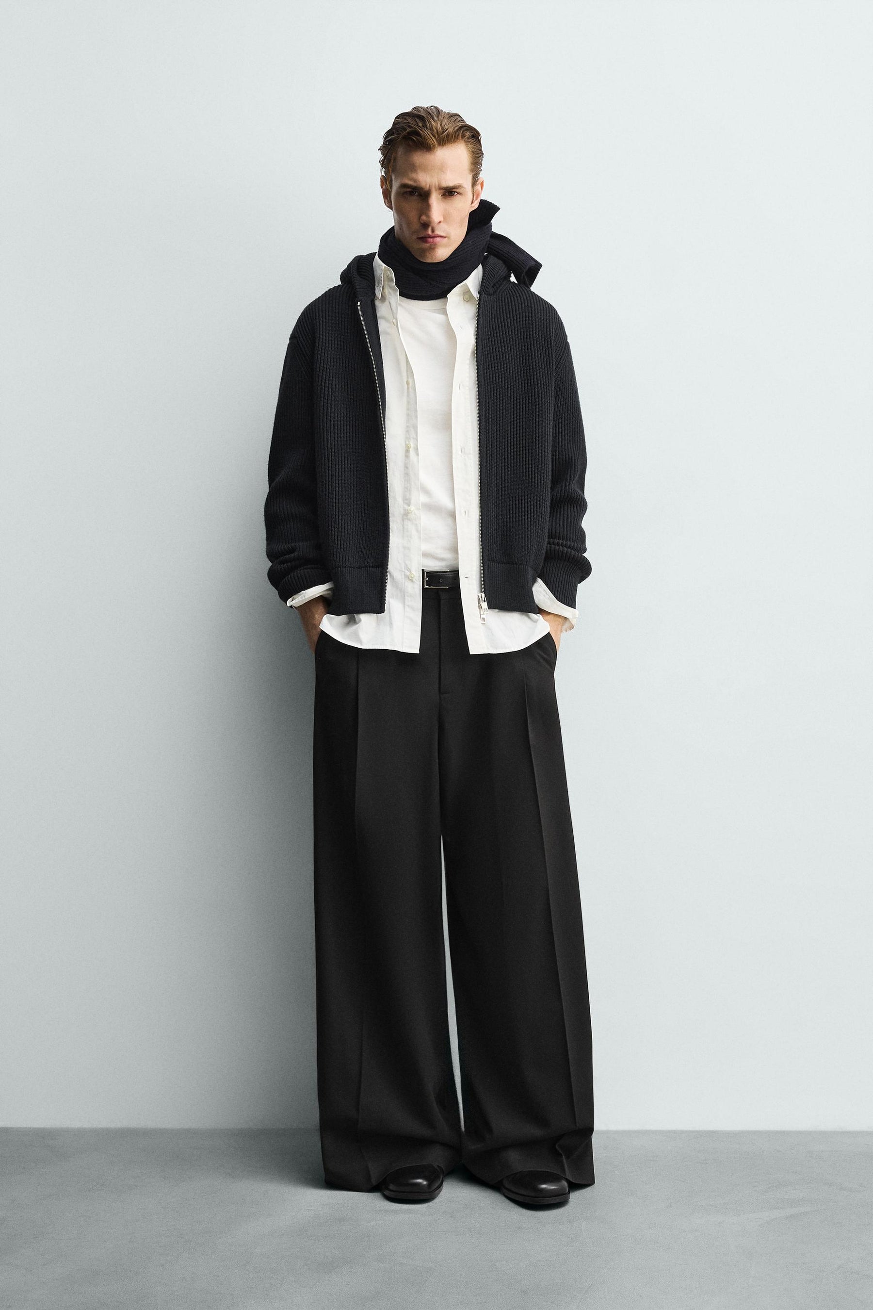 WIDE-LEG PLEATED TROUSERS - Image 1