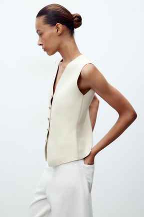 PLAIN KNIT WAISTCOAT - Image 3