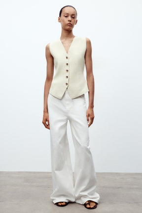 PLAIN KNIT WAISTCOAT - Image 1