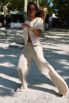 RUFFLED KNIT CARDIGAN - Image 1