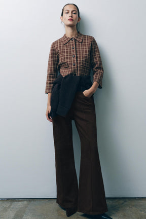 Checked Knit Cardigan