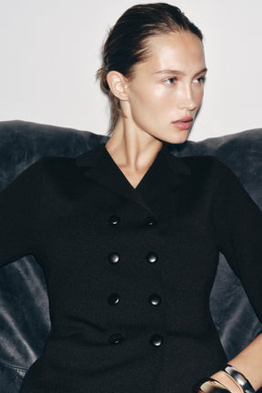 Knit Double-Breasted Blazer