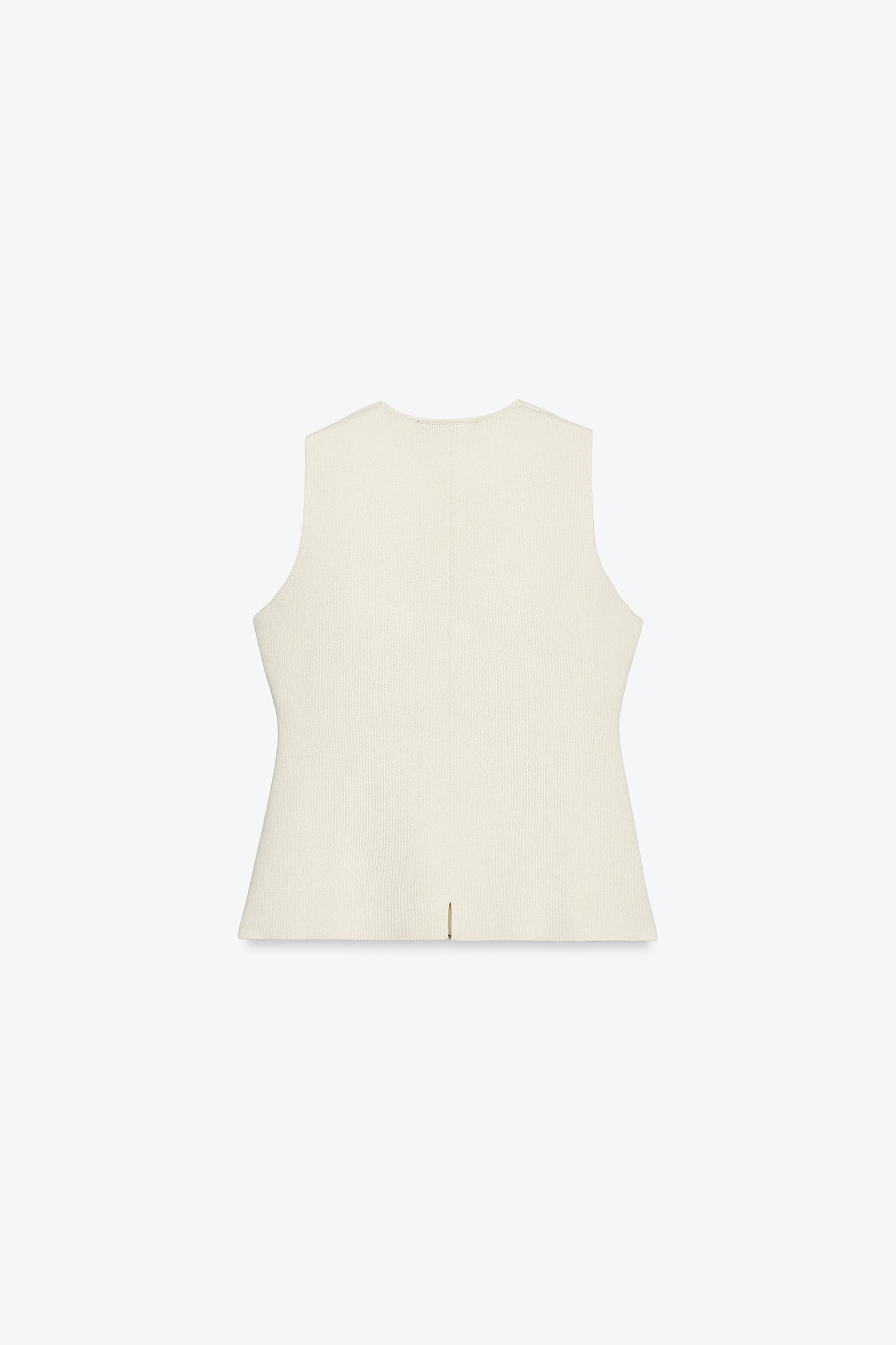 BUTTONED KNIT WAISTCOAT WITH COVERED BUTTONS - Image 5