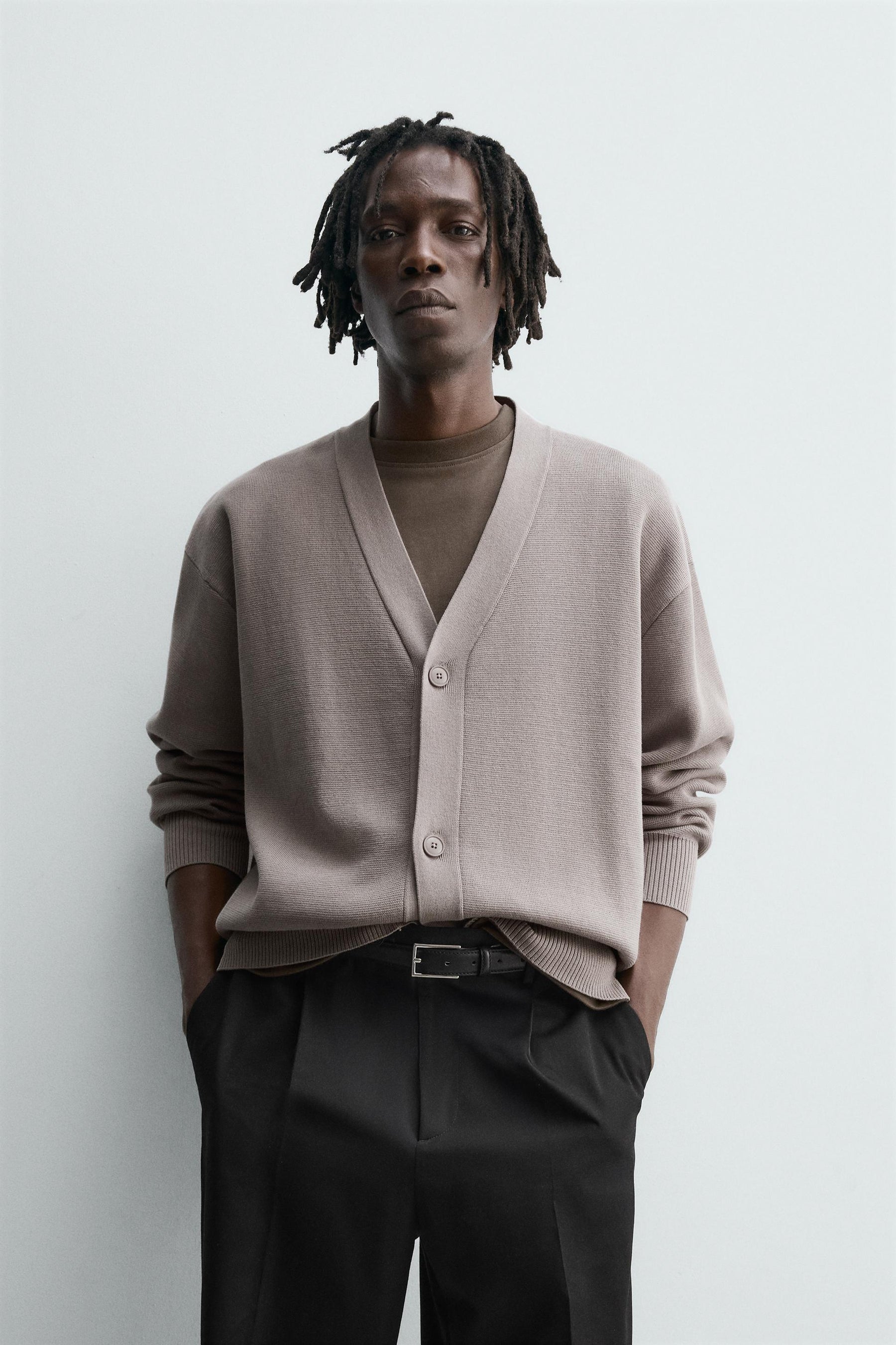 TEXTURED COTTON CARDIGAN - Image 2